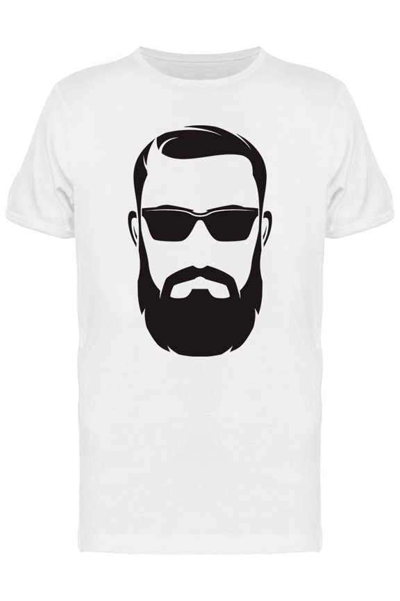 Bearded Men Face Hipster Graphic T-Shirt Men -Image by Shutterstock, Male Large