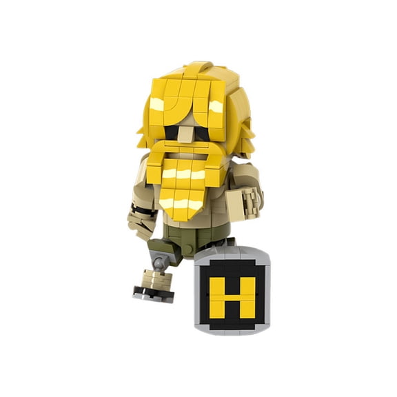Bearded Warrior Character Figure MOC Building Bricks Assembly Model