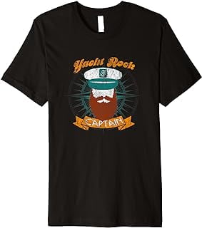 Bearded Yacht Rock Captain - Party Boat Drinking Premium T-Shirt ...