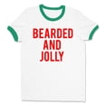thumbnail image 1 of Bearded and Jolly Ringer Tee Shirt Unisex Small White/Kelly Green, 1 of 5