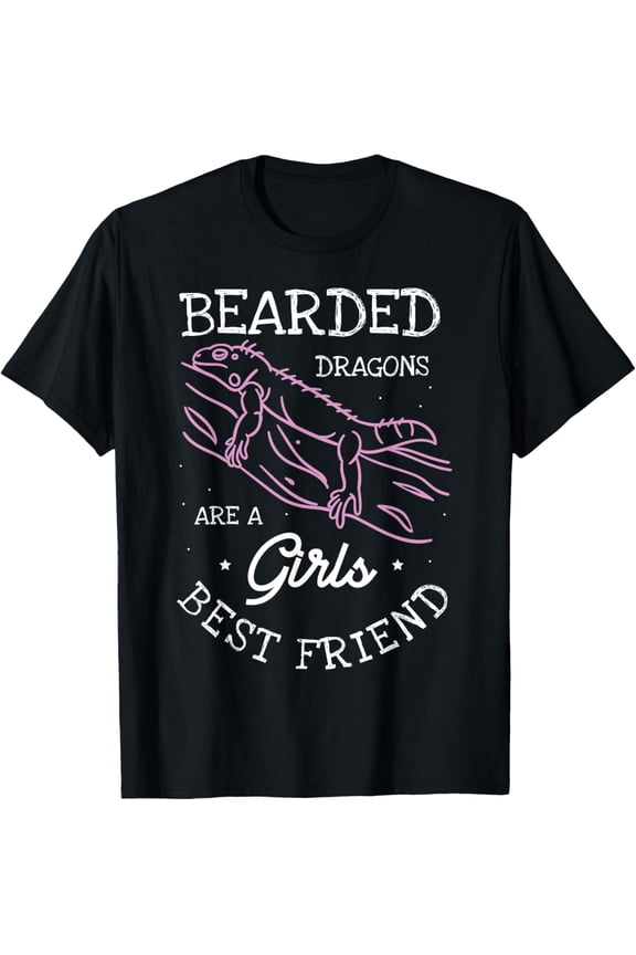 Bearded dragons are a girls best friend | Bearded Dragon T-Shirt men and women can wear, black, white, gifts