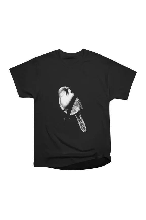 Bearded reedling ink illustration T-Shirt Tee Gift For Him Merch For Her Apparel For Frien