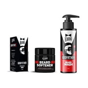Beardo Beard Care Regime Set of 3 | Godfather Oil 30ml, Beard Softener 50g, Godfather Wash, 100ml | Beard Wash for Men