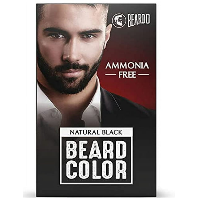 Beardo Beard Color For Men - Natural Black | Long Lasting | No Ammonia | Easy to apply | No Stain Formula | Skin Friendly | Natural Black Color For Men | 30 ml Color Developer, 30 ml Creme Colorant