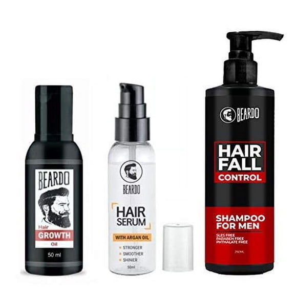 Beardo Complete Hair Fall Control Kit | Haifall control kit |BEARDO HAIR FALL CONTROL SHAMPOO-250ML, Serum for Men