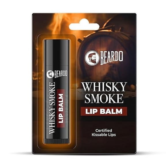 Beardo Whisky Smoke Lip Balm for Men, 4g | Certified Kissable Lips| Moisturizes & Soothes Dry, Cracked & Chapped Lips |