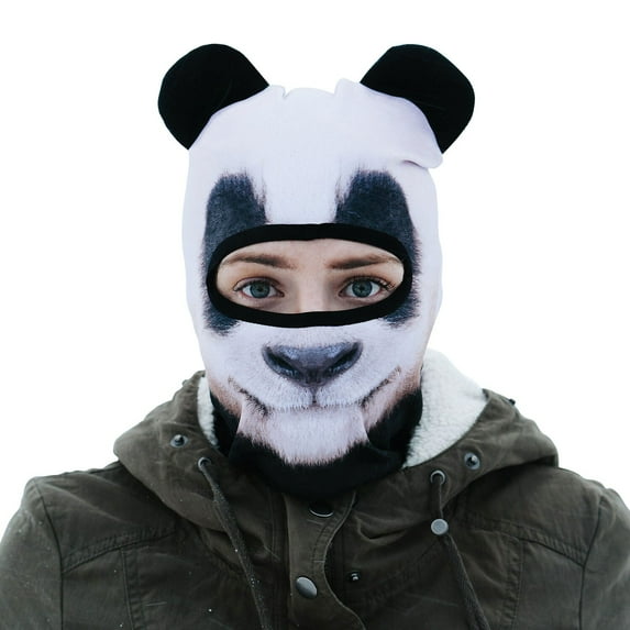 Beardowear Unisex Realistic Print Panda Bear Head Balaclava Face Mask Ski Mask