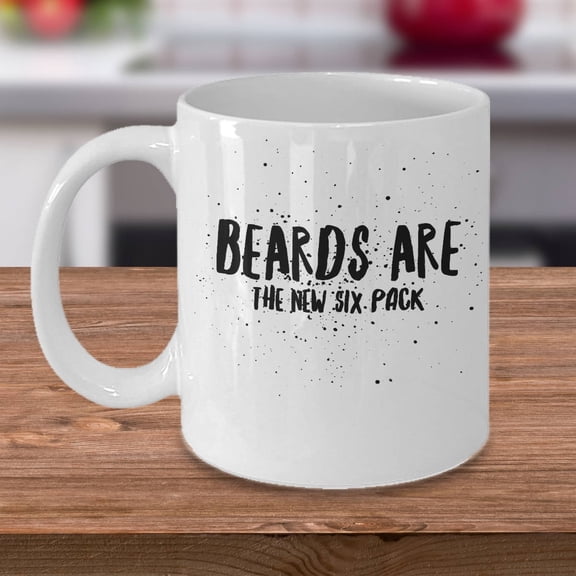Beard 11 oz Coffee Mug - Beards Are The New Six Pack White Ceramic Gift