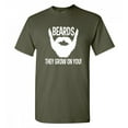 thumbnail image 1 of Beards They Grow For Her Pleasure Grooming Care Gifts Military Dragon Stuff Sarcastic Funny T Shirts For Men, 1 of 5
