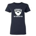 thumbnail image 1 of Beards They Grow On You Sarcastic Novelty Gift Idea Adult Humor Funny Women's Casual Tees, 1 of 3