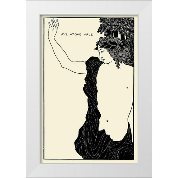 Beardsley, Aubrey 11x14 White Modern Wood Framed Museum Art Print Titled - Under the Hill 1903 - Ave Atque Vale
