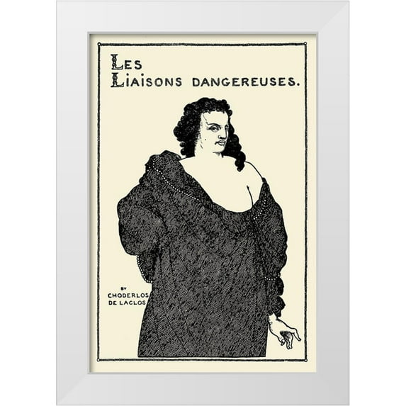 Beardsley, Aubrey 13x18 White Modern Wood Framed Museum Art Print Titled - Savoy 1896 Vol.8 - Les Liaisons Dangereuses
