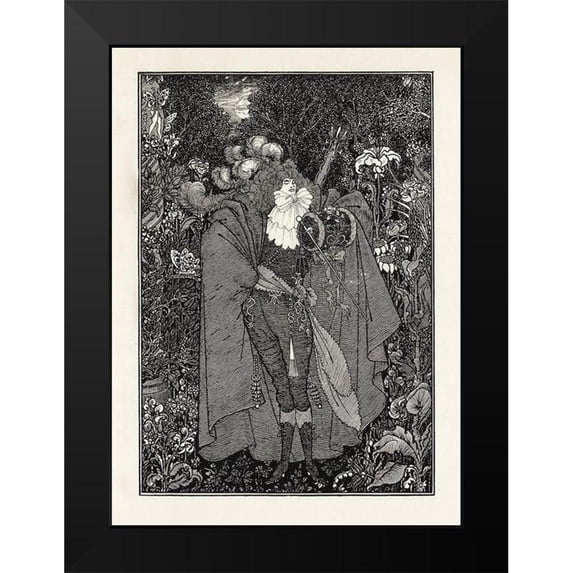 Beardsley, Aubrey 14x18 Black Modern Framed Museum Art Print Titled - Under the Hill 1903 - The Abbe