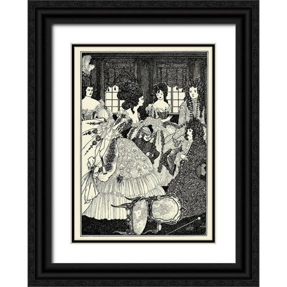 Beardsley, Aubrey 18x24 Black Ornate Wood Framed with Double Matting Museum Art Print Titled - Rape of the Lock 1896 - Beaux and Belles