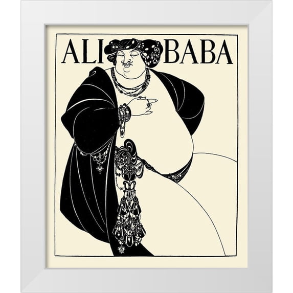 Beardsley, Aubrey 20x23 White Modern Wood Framed Museum Art Print Titled - Forty Thieves cover