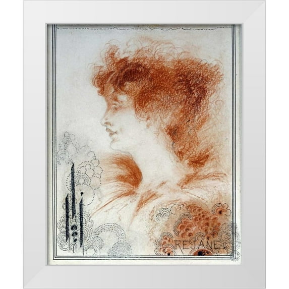 Beardsley, Aubrey 20x24 White Modern Wood Framed Museum Art Print Titled - Rejane