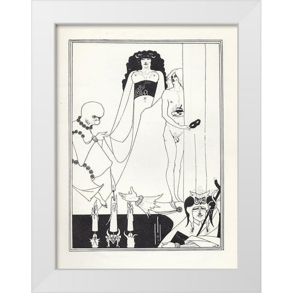 Beardsley, Aubrey 25x32 White Modern Wood Framed Museum Art Print Titled - Salome - Enter Herodias