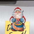 thumbnail image 1 of Beardy Santa Shaped Refrigerator Wooden Magnets Set of 3, 1 of 4