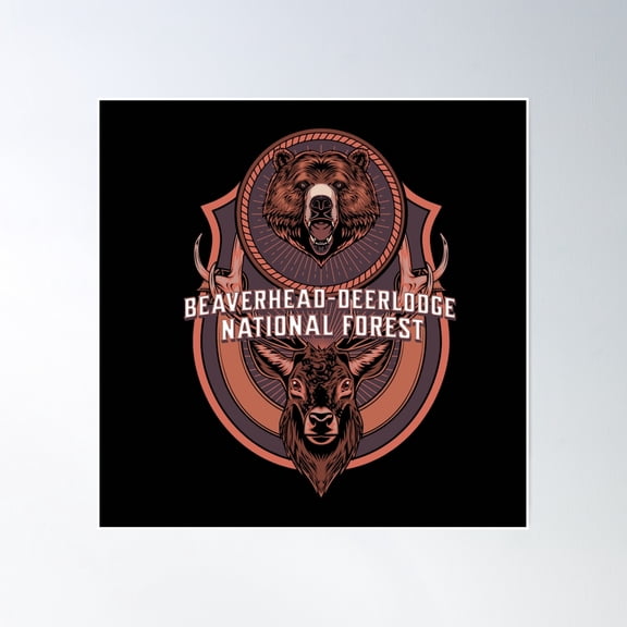 Bearhead Deerlodge National Forest Montana Poster Wall Art, Modern Wall Decor, 24x24 UNFRAMED