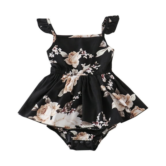 Bearichfupo Baby Girl Clothes Infant Sleeveless Sunflower Floral Romper Jumpsuit Cute Baby Girl Clothes,Sizes 3-6 Months