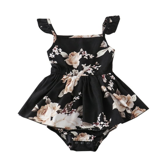 Bearichfupo Baby Girl Clothes Infant Sleeveless Sunflower Floral Romper Jumpsuit Cute Baby Girl Clothes,Sizes 9-12 Months