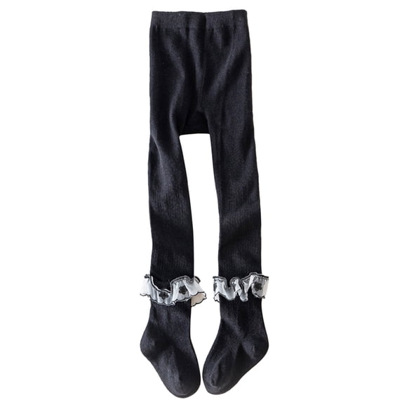 Bearichfupo Children Leggings Winter Girls Lace Pantyhose Leggings Lolita Princess Socks Cute, Sizes L