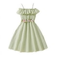 thumbnail image 1 of Bearichfupo Children's Clothes Children's Girls Summer Suspender Solid Color Dress Princess Dress, Sizes 5-6 Years, 1 of 6