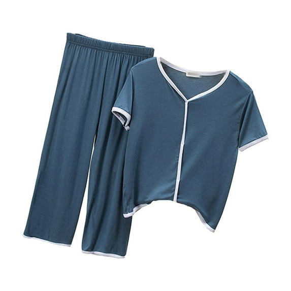 Bearichfupo Children's Short Sleeve Shirt Pants Set Summer Thin Boy And Girls Solid Color Home Wear Loose Casual Suit,2 Piece Set,Sizes 5-6T