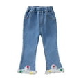 thumbnail image 1 of Bearichfupo Girls Jeans Spring And Autumn 2024 New Children's Elastic Flared Pants Little Girls Casual Pants, Sizes 3-4 Years, 1 of 6
