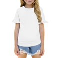 thumbnail image 1 of Bearichfupo Girls Ruffle Sleeve Shirts Summer Cute Crewneck Blouse Tops,Girls Short Sleeve Shirt,Sizes 7-8 Years, 1 of 6