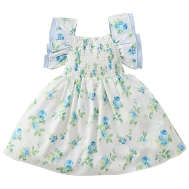 Bearichfupo Girls Spring Summer Korean Style Kids Sleeveless Printed Cute Dress Best Choice For Occasions, Sizes 18-24 Months