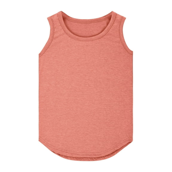 Bearichfupo Girls Tank Tops Kids Summer Crewneck Sleeveless Shirts Dancewear 3 To14 Years,Girls Short Sleeve T Shirts,Sizes 4-5 Years