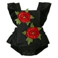 thumbnail image 1 of Bearichfupo Infant Baby Girls Fly Sleeve Floral Embroidery Ruffles Romper Newborn Bodysuits Jumpsuit Clothes,Sizes 9-12 Months, 1 of 6
