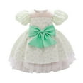 thumbnail image 1 of Bearichfupo Infant Girls Birthday Dress Baby Puffy Sleeve Print Bowknot Princess Party Dress, Sizes 12-18 Months, 1 of 6