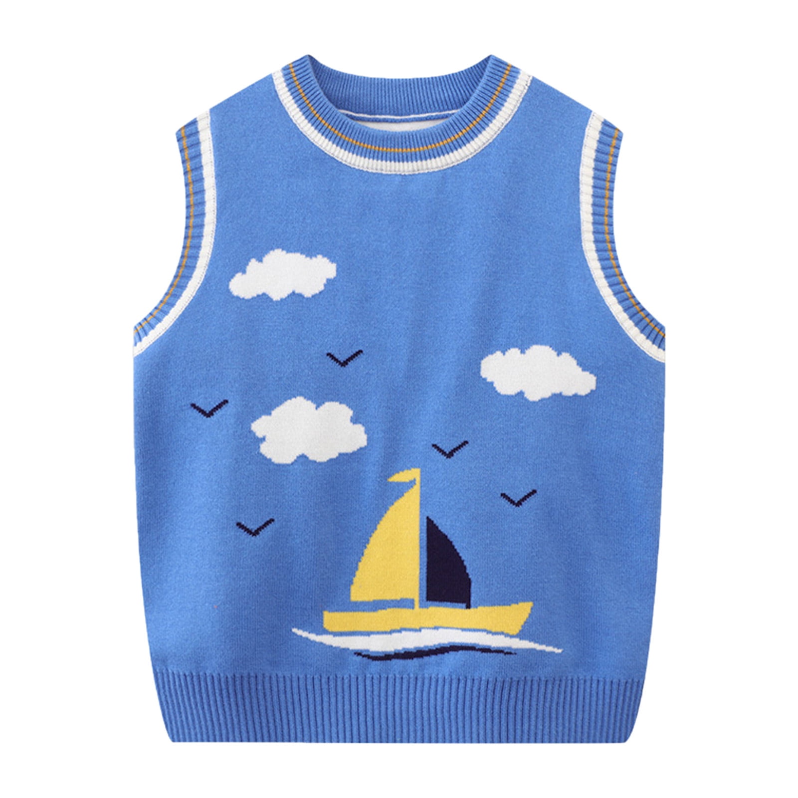 Bearichfupo Kids Toddler Baby Girls Boys Print Sleeveless Sweater Vest