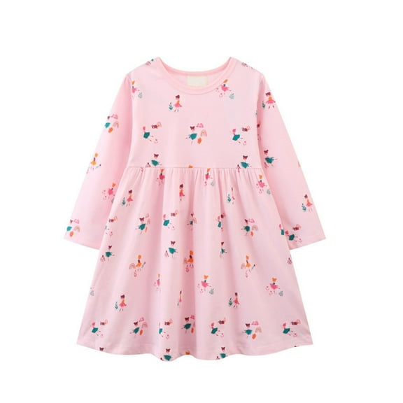 Bearichfupo Knit Girls' Dress Autumn Children's Dress Children's Long Sleeve Skirt Cute Princess Dress, Sizes 4-5 Years