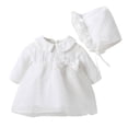 thumbnail image 1 of Bearichfupo Newborn Infant Baby Girls Spring Summer Tulle Solid Long Sleeve Birthday Party Romper Princess Dress Hat Clothes, Sizes 0-3 Months, 1 of 3