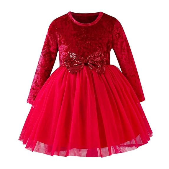 Bearichfupo Toddler Girls Long Sleeve Ruffles Dresses Solid Tulle Dress Clothes,Girls' Skirt Sets Sizes 3-4 Years