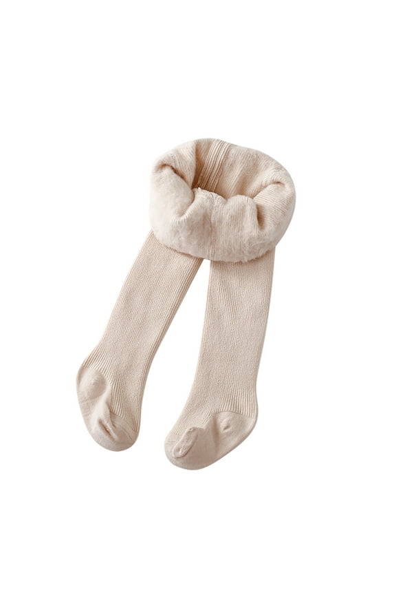 Toddler Kids Baby Girls Cotton Fleece Lined Warm Full Leggings Pantihose Stretchy Basic Full Length Pants Pantyhose For Winter Stocking, Sizes 2-4 Years