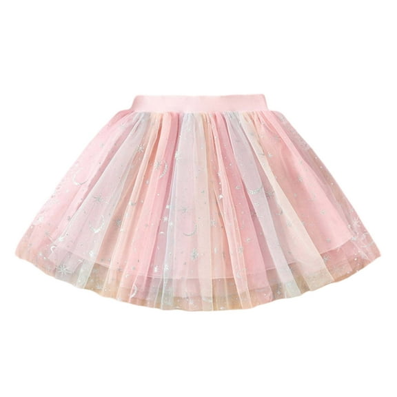 Bearichfupo Toddler Kids Baby Girls Dancing Princess Skirt Colorful Gradient Mesh Ballet Tutu Skirts Sizes 7-8 Years