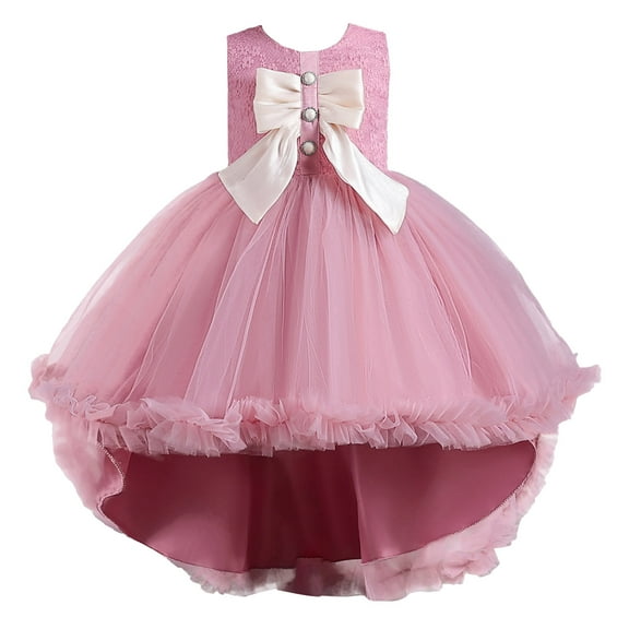 Bearichfupo Toddler Kids Girl Dress Summer Sleeveless Bowknot Princess Dress Catwalk Performance Dress, Sizes 12-13 Years