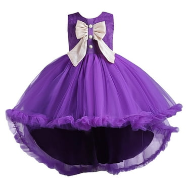 Bearichfupo Toddler Kids Girl Dress Summer Sleeveless Bowknot Princess Dress Catwalk Performance Dress, Sizes 6-7 Years