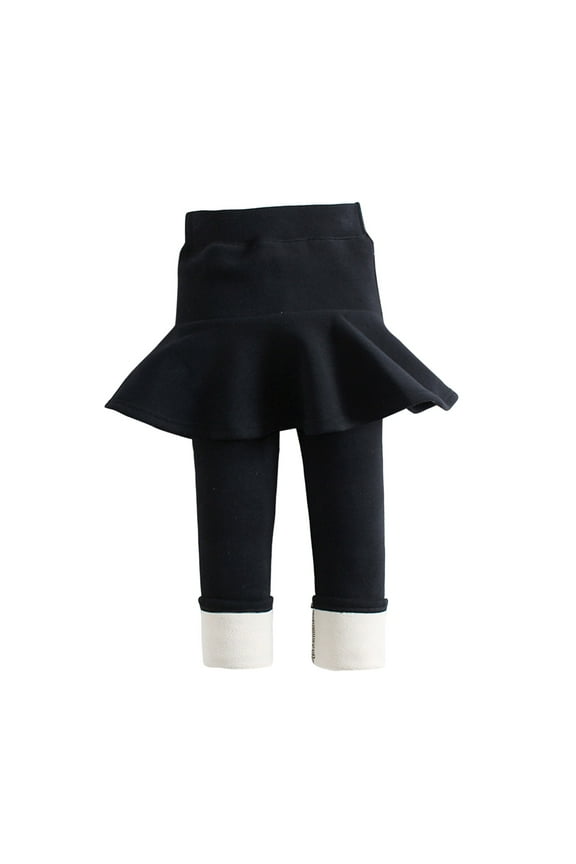 Toddler Trendy Girls' Leggings Skirt Ruffle Fleece Skirt Pants Kids, Sizes 3-4 Years