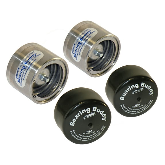 Bearing Buddy Stainless Steel Bearing Protectors (2.328" Diameter) With Bras - Pair