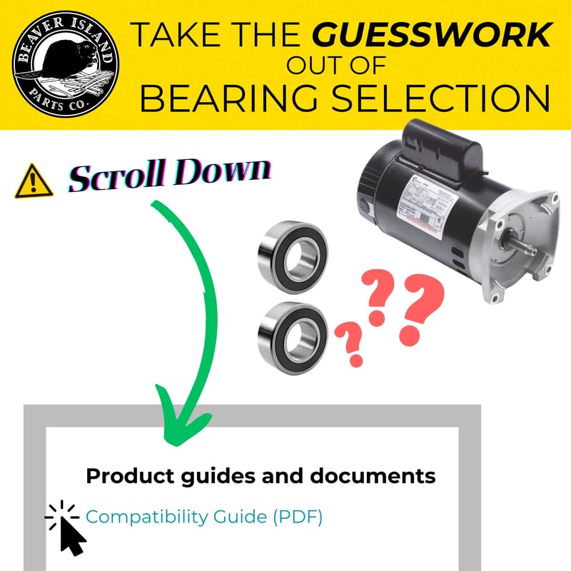 Bearing Kit for Pool Pump Motor Number B668 Two Bearing Set, Double
