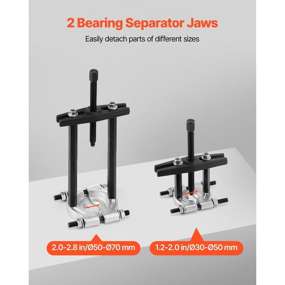 Bearing Puller Kit,14-Piece 5 Ton Capacity Bearing Separator,Pinion Wheel Bearing Removal Kit with 2-"and 2.8-"Jaws,Bearing Puller Set,Heavy Duty Bearing Splitter Tool Kit with Case