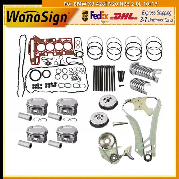Bearings Head Gasket Set Piston Timing Chain Kit For BMW X3 220i 320i 328i 428i N20 N26 2.0L 2010-2017