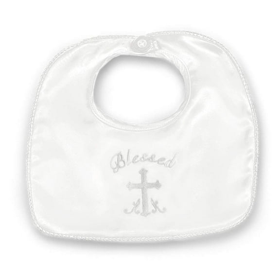 Bearington Baby Blessings Boy's Christening and Baptism Bib, 10" x 10 - Baptism Bib for Baby Girl and Boy