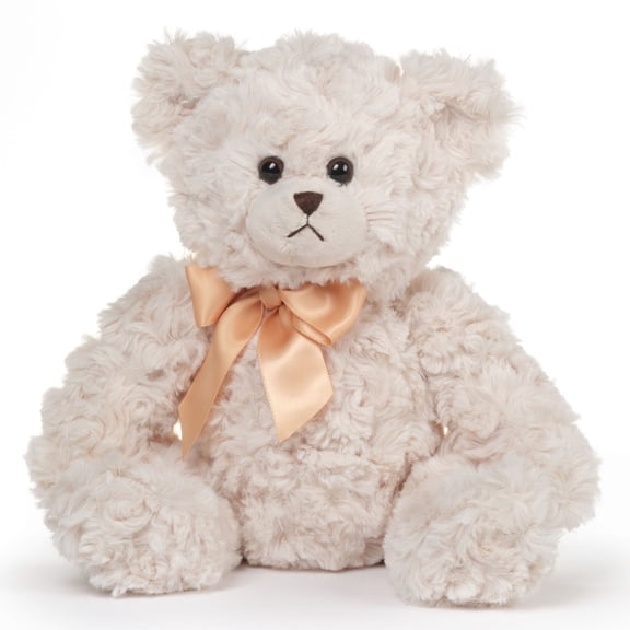 Bearington Lil' Huggles Creamy White Teddy Bear Stuffed Animal Toy - 10" Teddy Bear Plushies with Satin Bow - Cuddly Stuffed Bears Plush Gift for Birthday, Anniversary, Holiday or Graduation