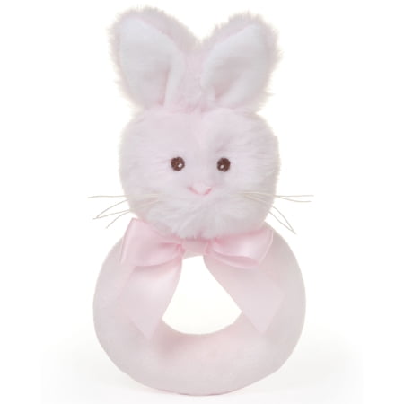 Bearington Baby Lil’ Bunny, 5.5 Inch Pink Soft Stuffed Easter Bunny Rattle, Baby Easter Gifts - Newborn Toy